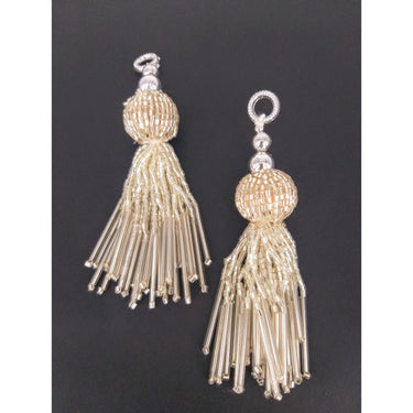 Silver Bead Tassels Latkan, Indian Latkans, Silver Beaded Danglers